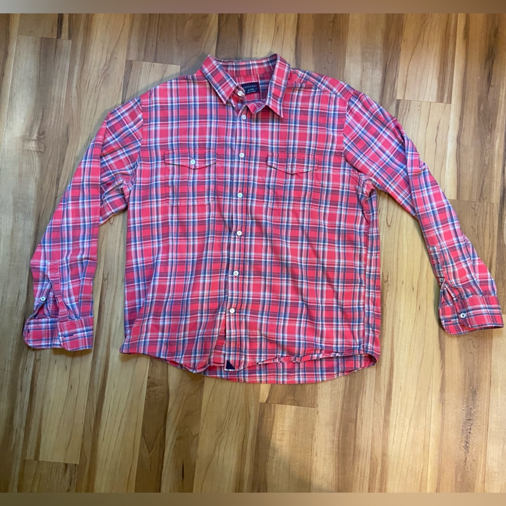 UNTUCKit Red and Blue Plaid Shirt
